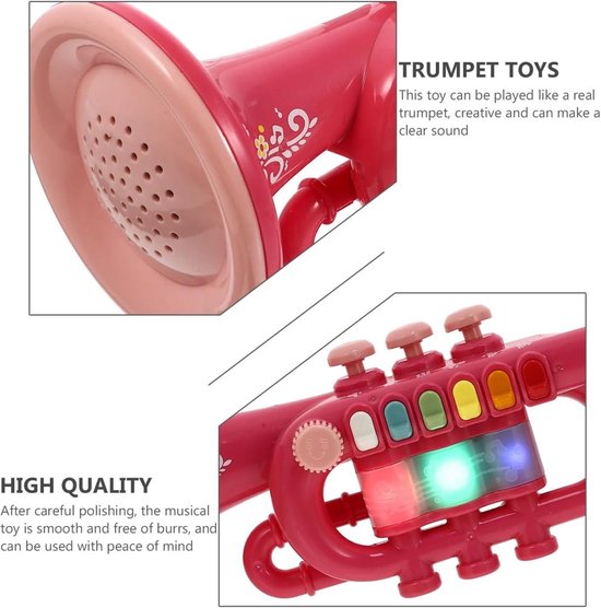 Plastic Hoorn Speelgoed, Multifunctionele Educatieve Trompet Muzikale Lawaaimaker School Geest Speelgoed Muziekinstrument Spel Verjaardagscadeau (Blauw