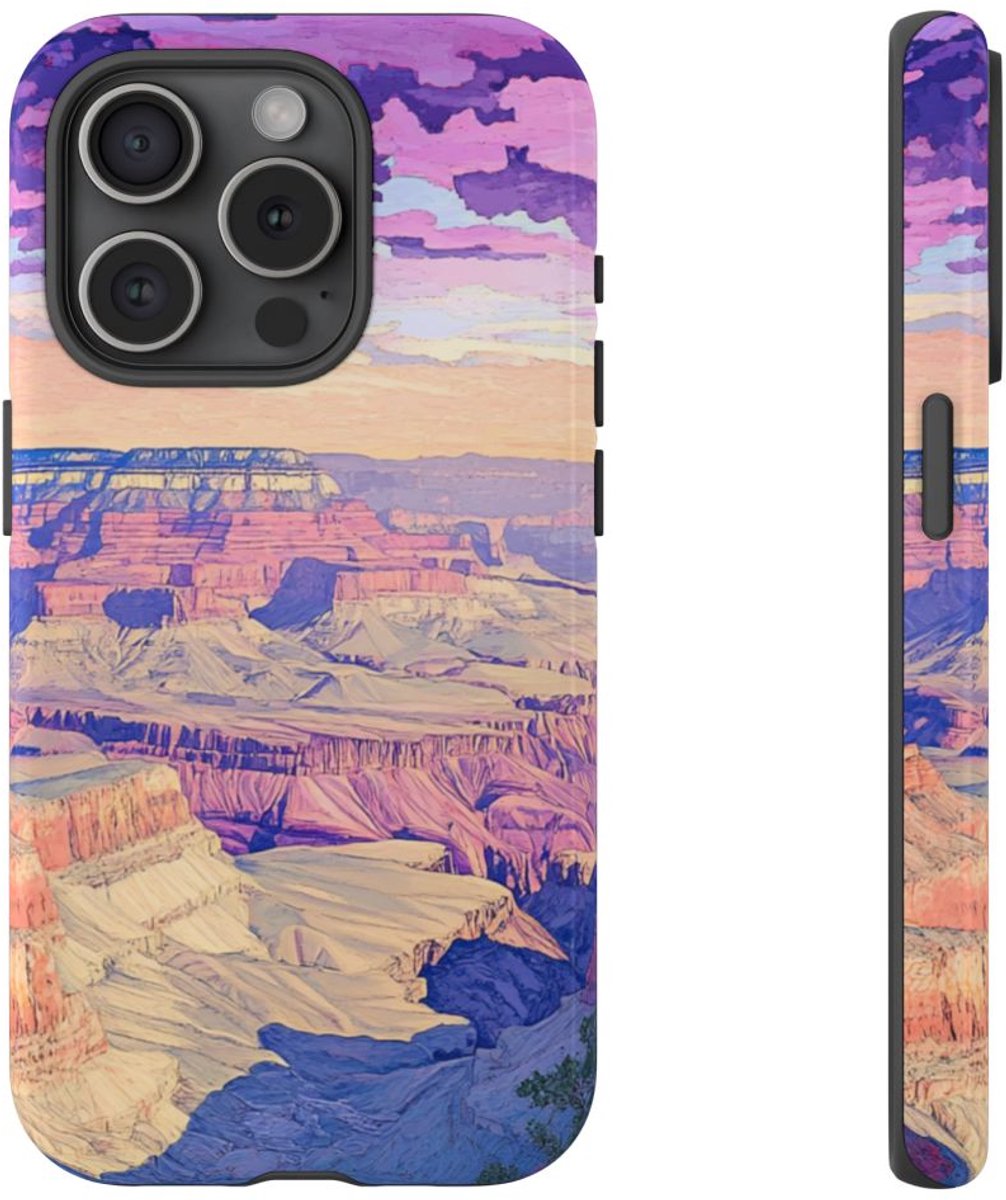 Kleurrijk Canyonlandschap – Telefoonhoesje Geschikt voor iPhone 15 Pro