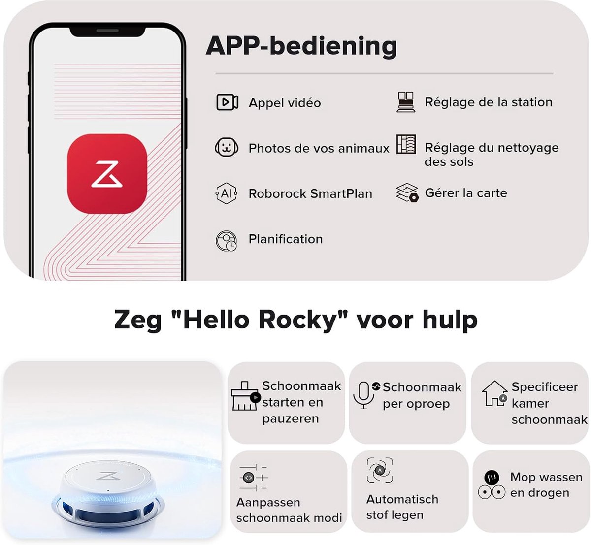 Afbeelding 3 van Roborock Qrevo Curv – Robotstofzuiger met dweilfunctie – 18500 Pa zuigkracht – Zelfreinigend dock & AI-navigatie – Dual Anti-Tangle-systeem – AdaptiLift-chassis – 75 ℃ warmwater mopwas – Intelligente vuildetectie & spraakassistent – Wit