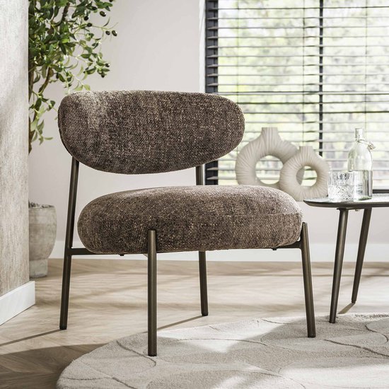 LifestyleFurn Fauteuil Lawson Renegade stof - Bruin | bol