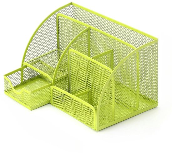Bureau Organizer Mesh Metaal - 6 Vakken Lade - Groen - Netjes Waren