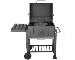 Barbecuewagen Tavien - Houtskoolbarbecue - BBQ - Smoker XXL - Houtskoolgrill - Met Wielen, Roestvrijstalen Handgreep - Perfect voor Buitenterras, Tuin en Achtertuin