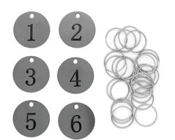 Metalen sleutelhanger met genummerde tags - ID labels voor organisatie - 100 stuks