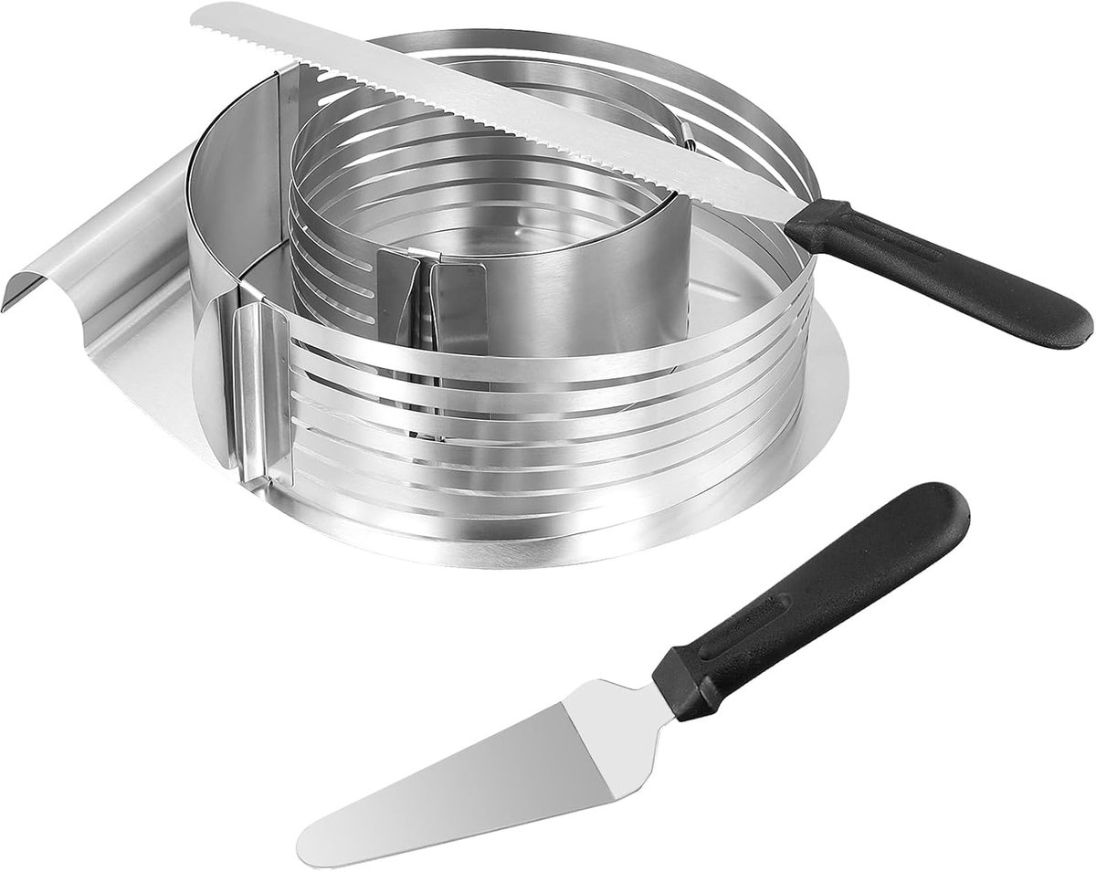 Verstelbare Taartring 5 Stuks - Snijhulp 23-30 cm - 15-20 cm - Taartring voor Taartbodem - 2 Maten Verstelbare Taartring - Taart Accessoires Set voor Taarten