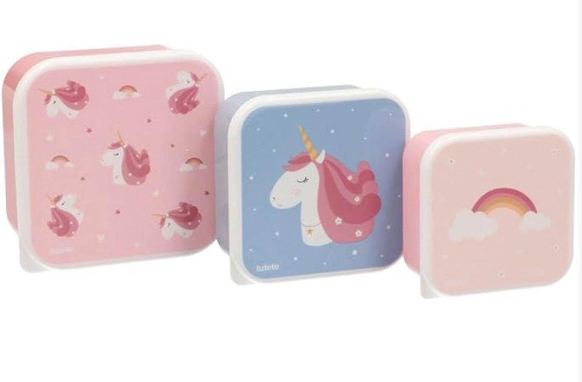 Snackdoos set 3 stuks - Eenhoorn -Tutete