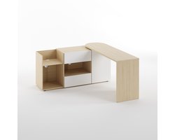 Temahome - Tango bureau draaibaar - Multifunctioneel - L=160 cm - Eiklook/wit