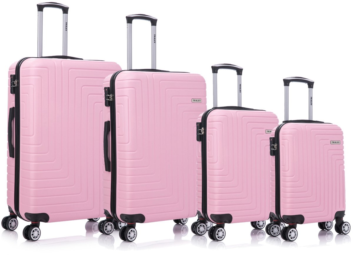 Tralex Luminara Kofferset 4-delig – Hardcase – TSA cijferslot – Lichtgewicht – LichtRoze