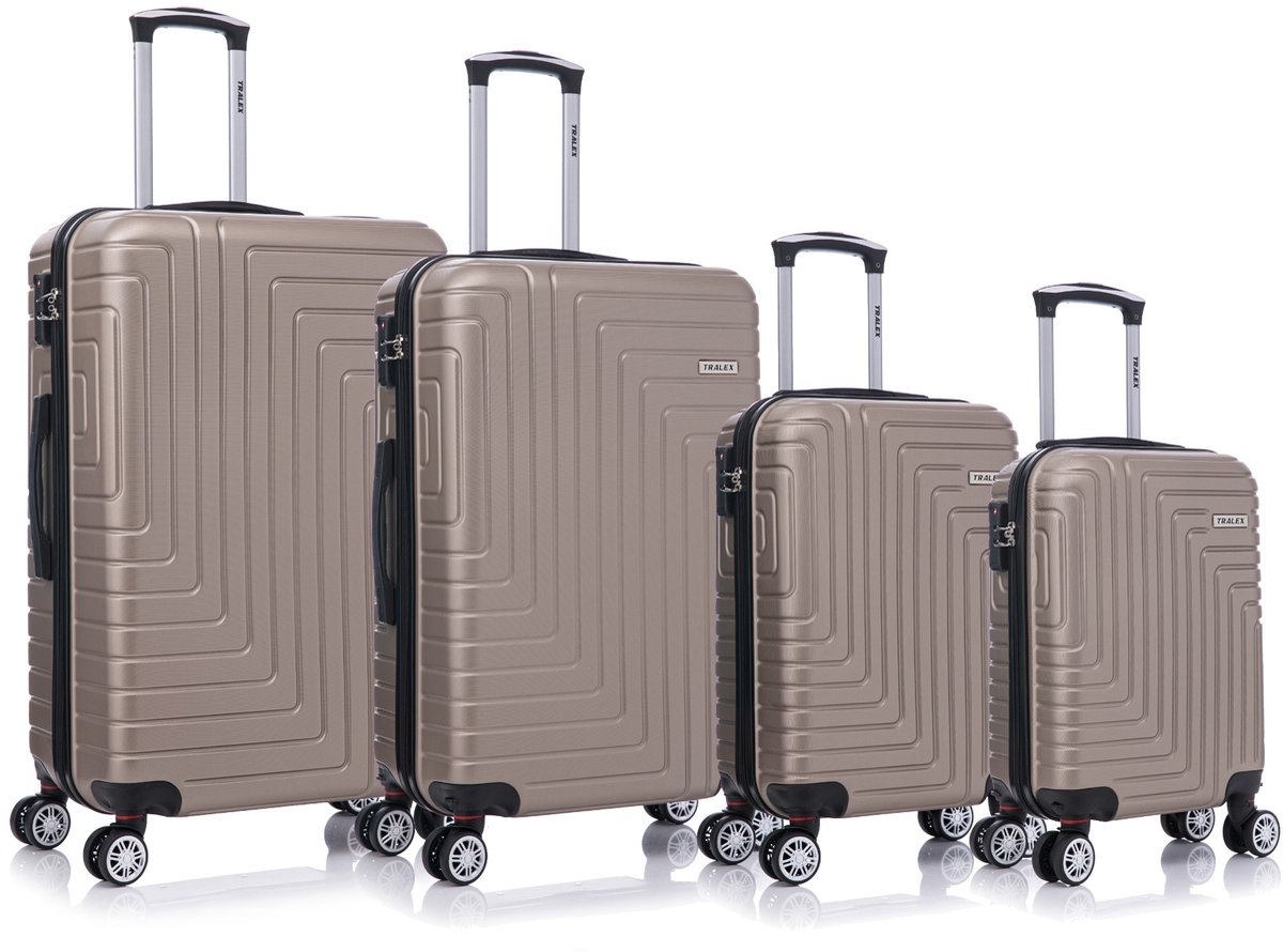 Tralex Luminara Kofferset 4-delig – Hardcase – TSA cijferslot – Lichtgewicht – Champagne
