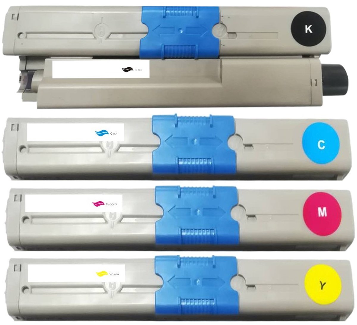 Huismerk geschikt voor OKI 44973536- 44973533 Toners - 4 Cartridges - Geschikt voor C301DN - C321DN - MC342W - MC332DN - MC342DNW - MC342DN