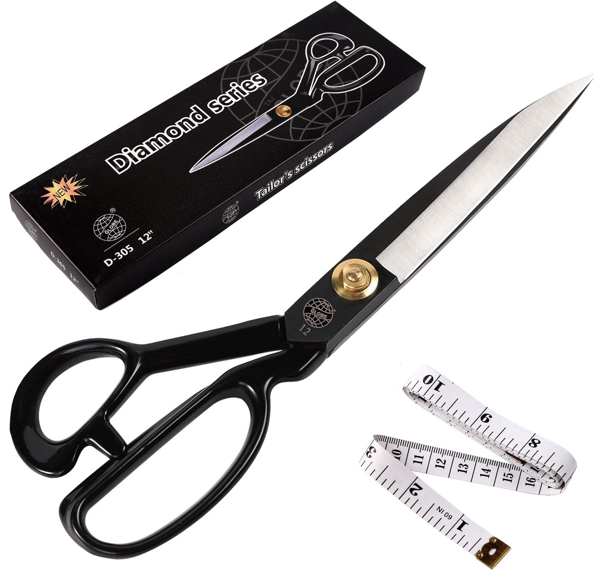 Stofschaar 30,4 cm – Professionele Kleermakersschaar – Schaar voor Stof, Leer en Spijkerstof – Inclusief Meetlint – RemGoods®