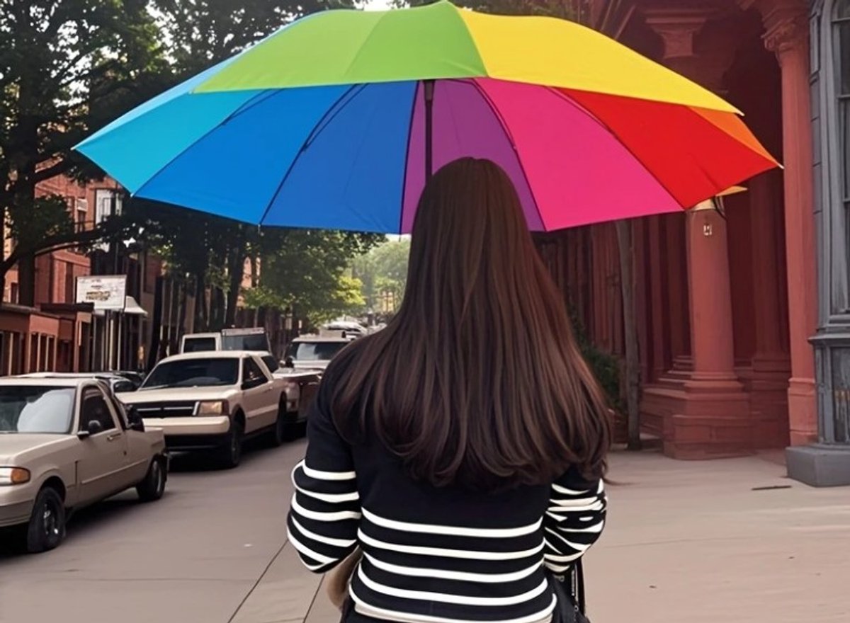Dutchers® Regenboogparaplu – 10-rib Kleurrijke Vouwparaplu met Extra Grote Luifel – Handmatig Openklapbaar, Dubbel Gebruik voor Regen & Zon