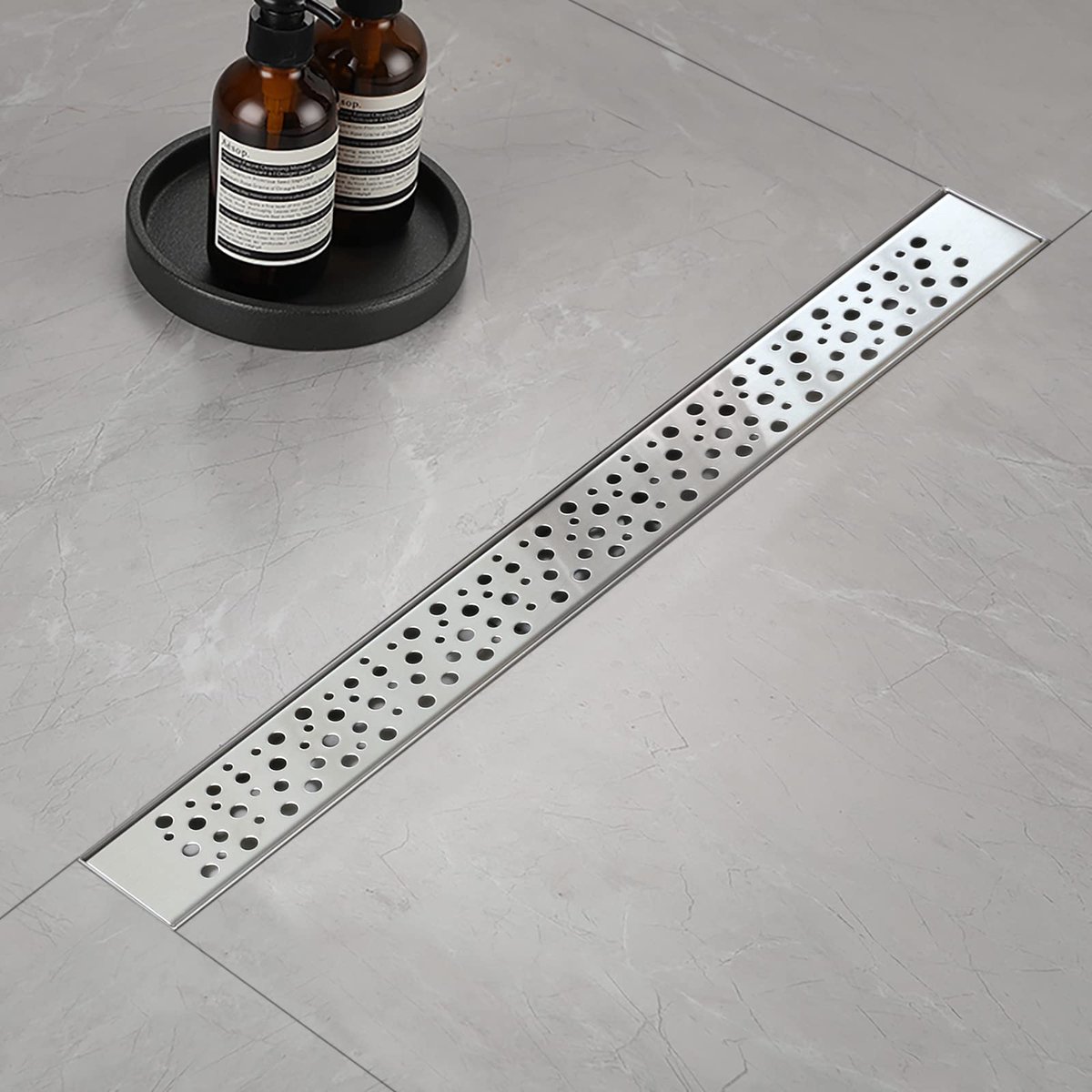 Ibenzoa® Roestvrijstalen Douchegoot van 60 cm met Sifon en Filter voor Optimale Badkamerafvoer