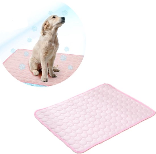 Koelmat voor Hond, Zelfkoel Hondenmat, Kat Koelmat, Niet-toxisch Huisdier Zelfkoelende Pad, Wasbaar Hondenkoelmat voor Honden en Katten in Hete Zomer Ontspannen(Blauw,100x150cm