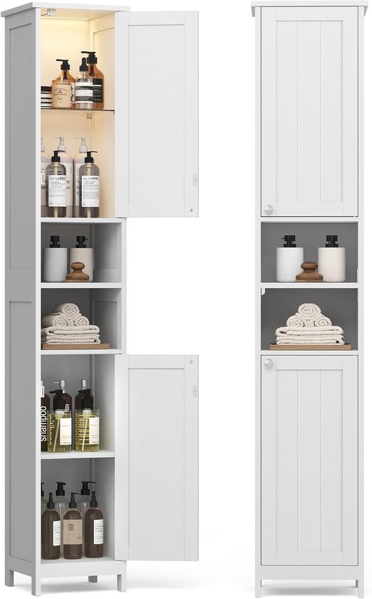 xonox.home Badkamerkast, ijskast, staande kast, smal, badkamerkast, smal, in wit hoogglans, ca. 30 x 80 x 30 cm