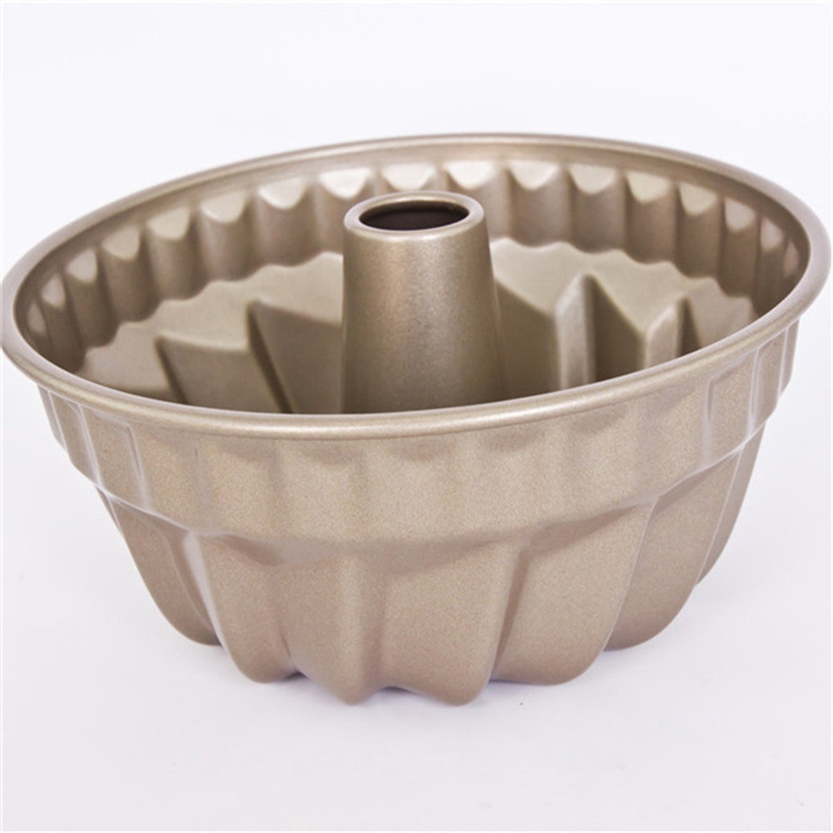 Mini Bundt Pan Set - 4-inch 4-delige antiaanbakbuisvorm Kugelhopf-vorm voor oven en instantpot (Champagne Gold)