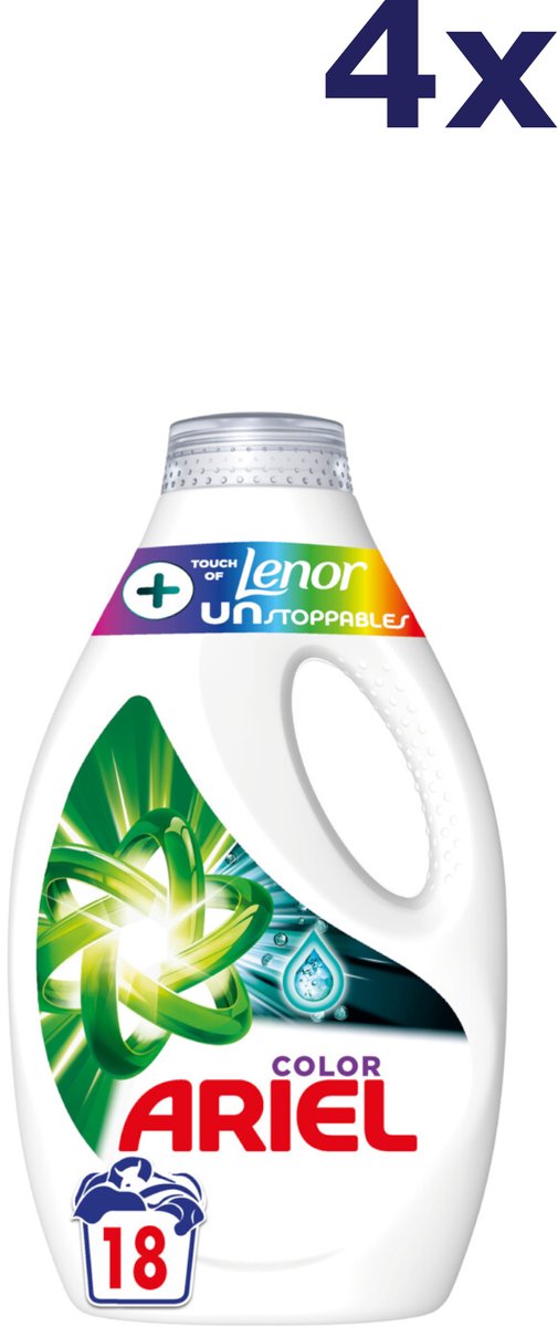 Goedkoopste Ariel Vloeibaar Wasmiddel Touch Van Lenor Unstoppables - 4 x 18 Wasbeurten - Voordeelverpakking