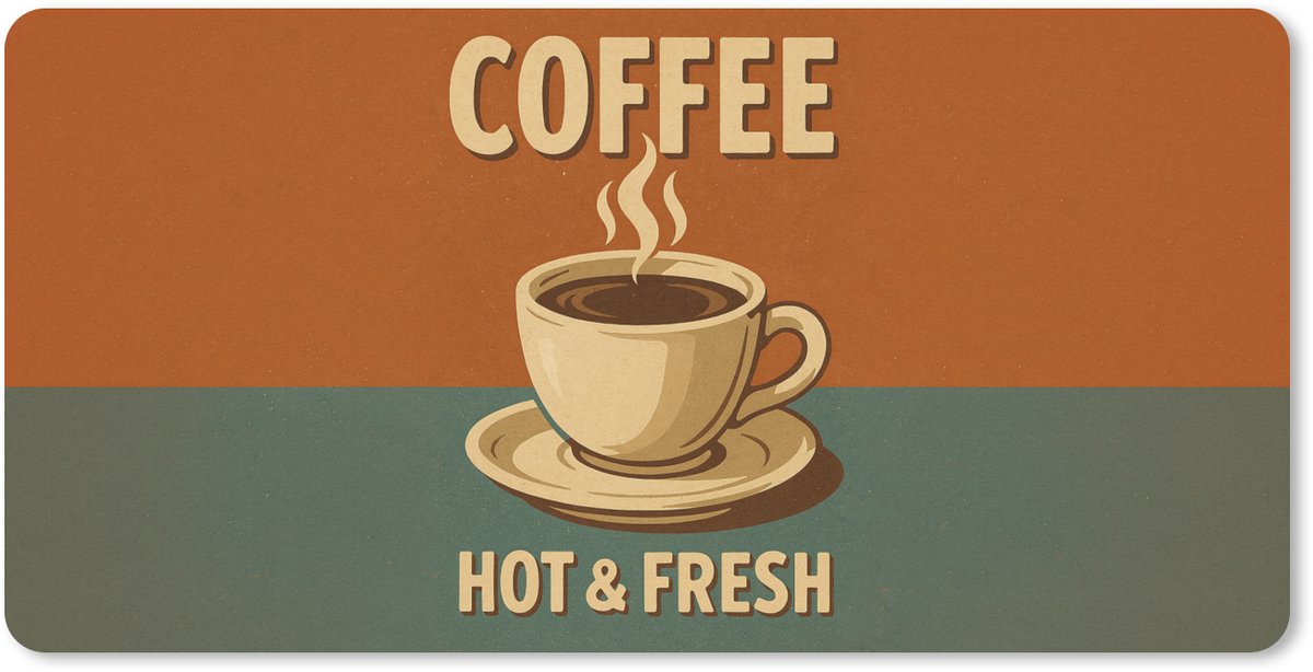 Muismat XXL 80x40 cm - Bureau onderlegger - Bureau mat Koffie - Kop - Vintage - Quote - Bureaumat - Gaming mousepad xl - Bureaulegger groot - Computer deskmat
