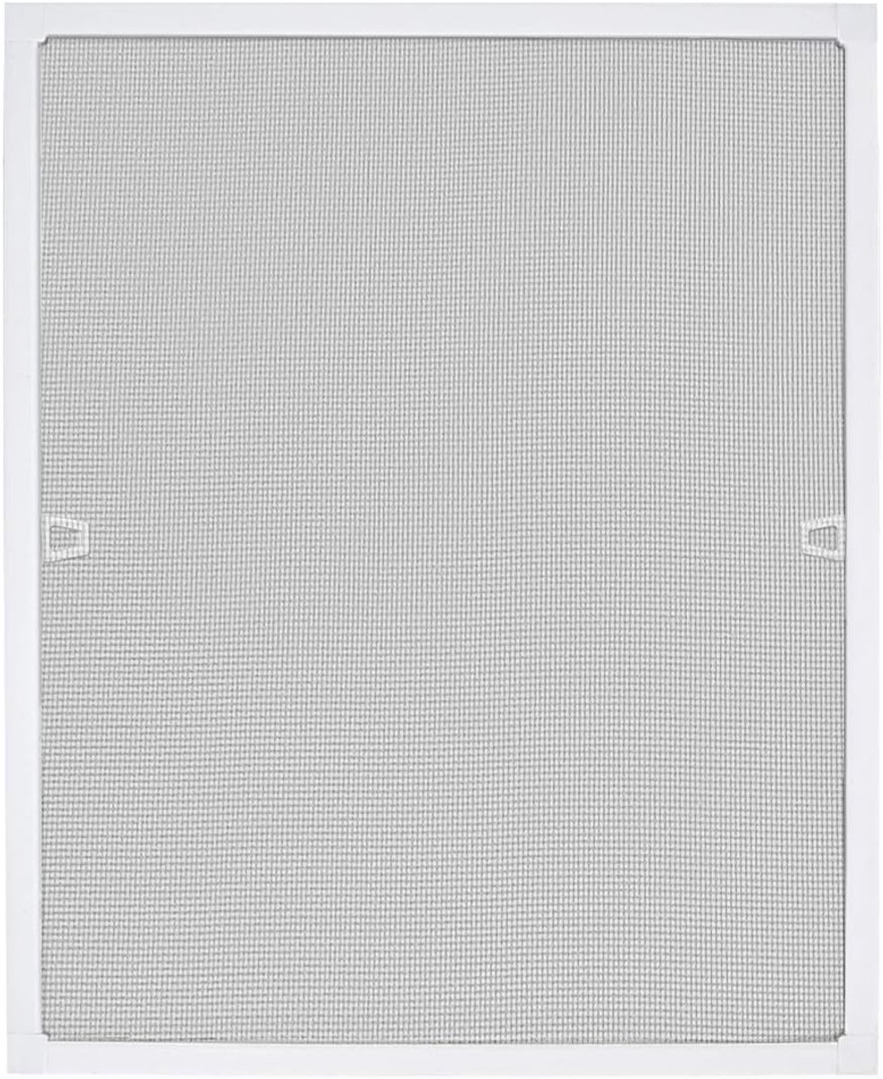 Vliegengaas, raam, 100 x 120 cm, bescherming tegen insecten, raam voor vliegenbescherming, muggennet, spanraam, muggenrooster, van aluminium glasvezel, wit frame HMTM5245