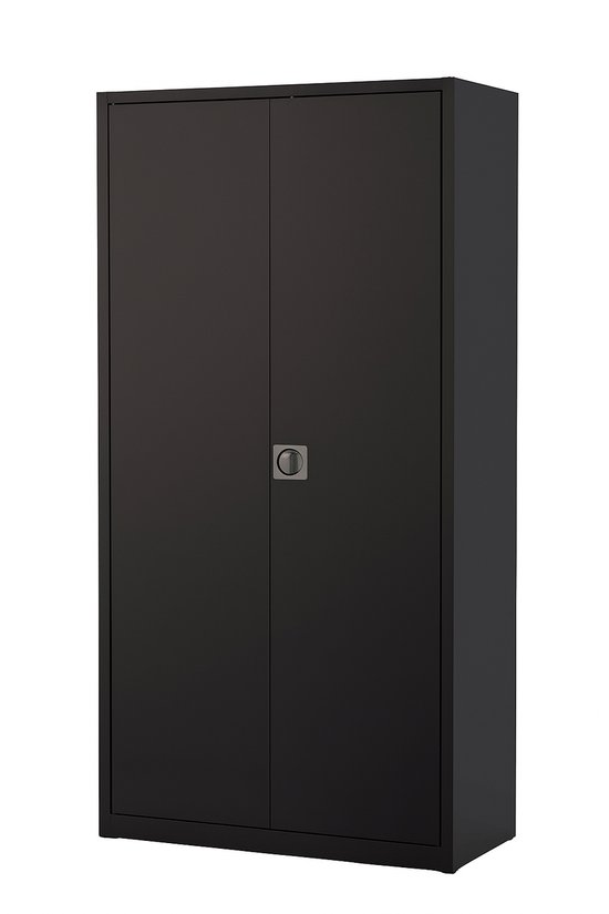 Classeur / Armoire De Bureau En Métal Noir – Hauteur 126 Cm, Largeur 40 Cm, Profondeur 40 Cm
