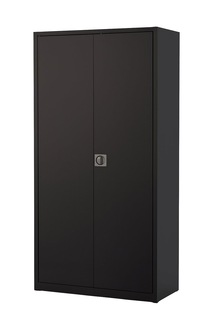 Metal File Cabinet Archiefkast Kantoorkast staal 195 cm Zwart Met slot Opbergkasten 2 deuren staal