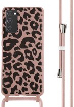 Coque Samsung Galaxy S20 FE - Coque design iMoshion en Siliconen avec cordon - Rose / Pink Animal