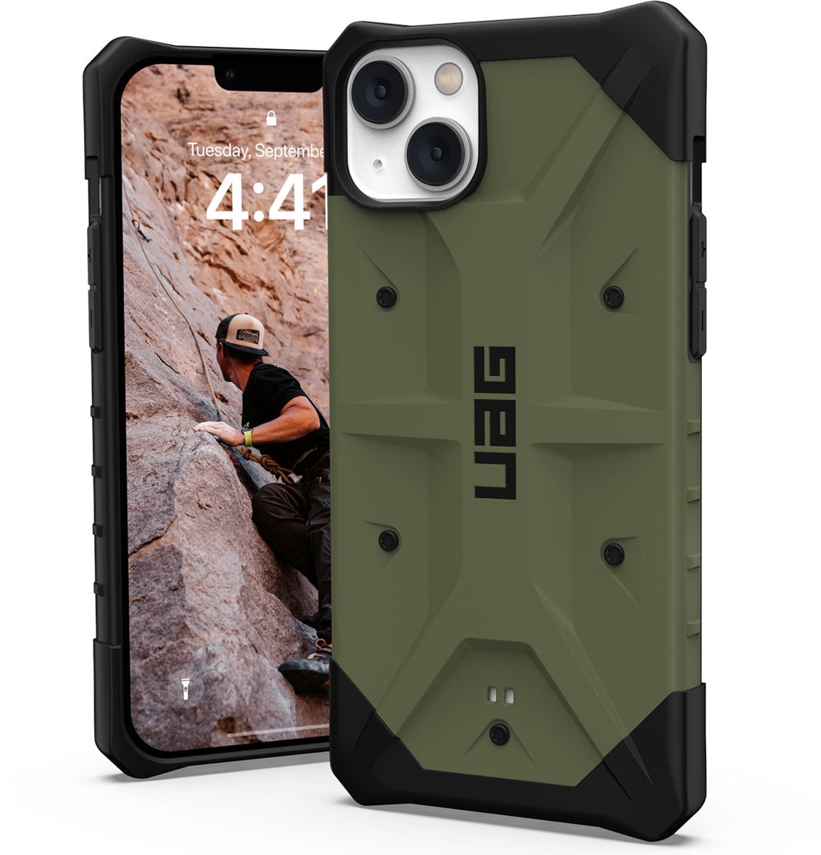 Urban Armor Gear Pathfinder Apple iPhone 14 Plus Hoesje Olive