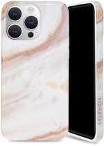 Selencia Aurora Fashion Back Cover pour iPhone 15 Pro Max - Étui durable - 100 % recyclé - Marbre Wit