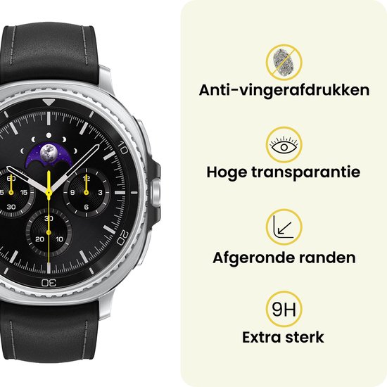 Screenprotector - 3 Stuks - Geschikt voor Samsung Galaxy Watch 8 Classic (46 mm) - Sterk & Shockproof - Tempered Glass - Beschermglas Screen Cover - Gehard Glas - Bescherm Protector voor Smartwatch