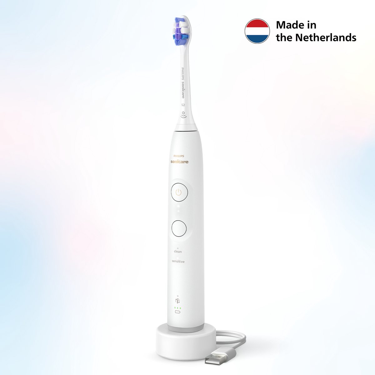 Afbeelding 2 van Philips Sonicare 6100 Series - Elektrische tandenborstel - Wit - Gevoelige tanden - HX7400/01