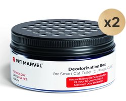 Pet Marvel C1 - Zelfreinigende kattenbak geurvernietiger - Geurcontrolebox - Neutraliseert geuren - 2 stuks