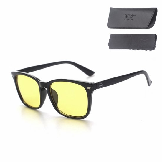 LC Eyewear Nachtbril - Computerbril - Avondbril - Blauw Licht Bril Zonder Sterkte - Nacht Bril voor Auto of motor - Beeldschermbril - Blue Light Glasses - Autobril
