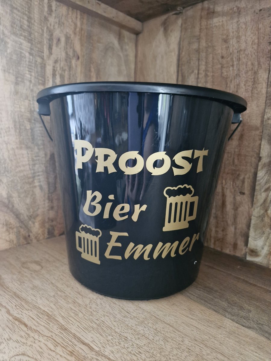 Cadeau emmer. Proost bier emmer. Bouwemmer 12 Liter