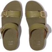 Claquettes ajustables FitFlop Lulu - Cuir VERT - Taille 37