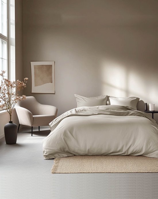 HOOMstyle Dekbedovertrek met kussenslopen - luxe micro Percale - dekbedovertrek - 200x220cm - 2 persoons - Zand van HOOMstyle — afbeelding 3