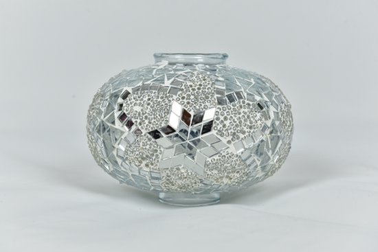 Lampe turque - lampe de nuit artisanale - lampe sur pied 42cm - transparente avec décoration orientale