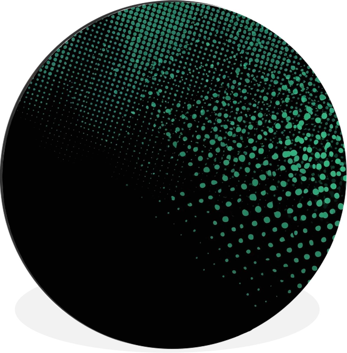 WallCircle Wandcirkel - Muurcirkel - Gaming - Stippen - Groen - Vervagen - Aluminium - Dibond - 60x60 cm - Binnen en Buiten