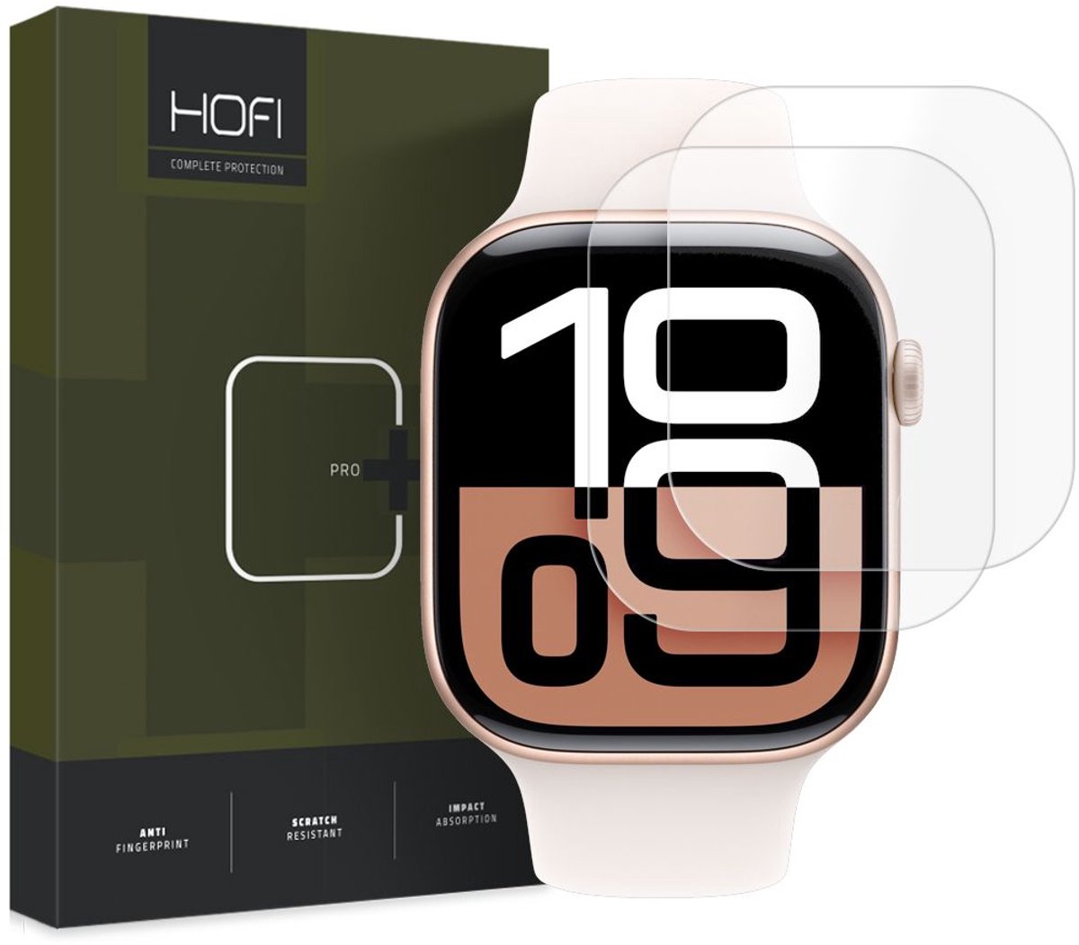 Hofi Hydrogel Film Pro+ Voor Apple Watch 10 42 Mm 2-Pack Hoge Weerstand
