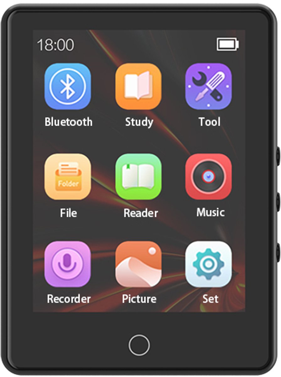 MP3 speler met Bluetooth & Touchscreen - 32GB Intern geheugen + MicroSD kaartslot