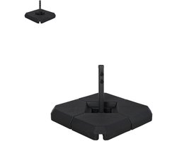 Parasoltegels – Vulbare Parasoltegels - Voor kruisvoet– Inhoud 25L – 4 stuks voor zweefparasol - Zwart