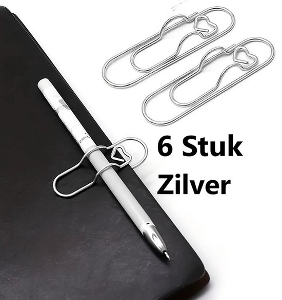 12 metalen pen clips voor notebook, draagbare pen clip, pen clip, potlood clip, multifunctionele paperclip, penhouder, paperclip, bladwijzer