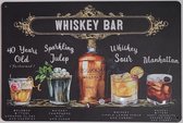 Whiskey bar collage Reclamebord van metaal METALEN-WANDBORD - MUURPLAAT - VINTAGE - RETRO - HORECA- BORD-WANDDECORATIE -TEKSTBORD - DECORATIEBORD - RECLAMEPLAAT - WANDPLAAT - NOSTALGIE -CAFE- BAR -MANCAVE- KROEG- MAN CAVE