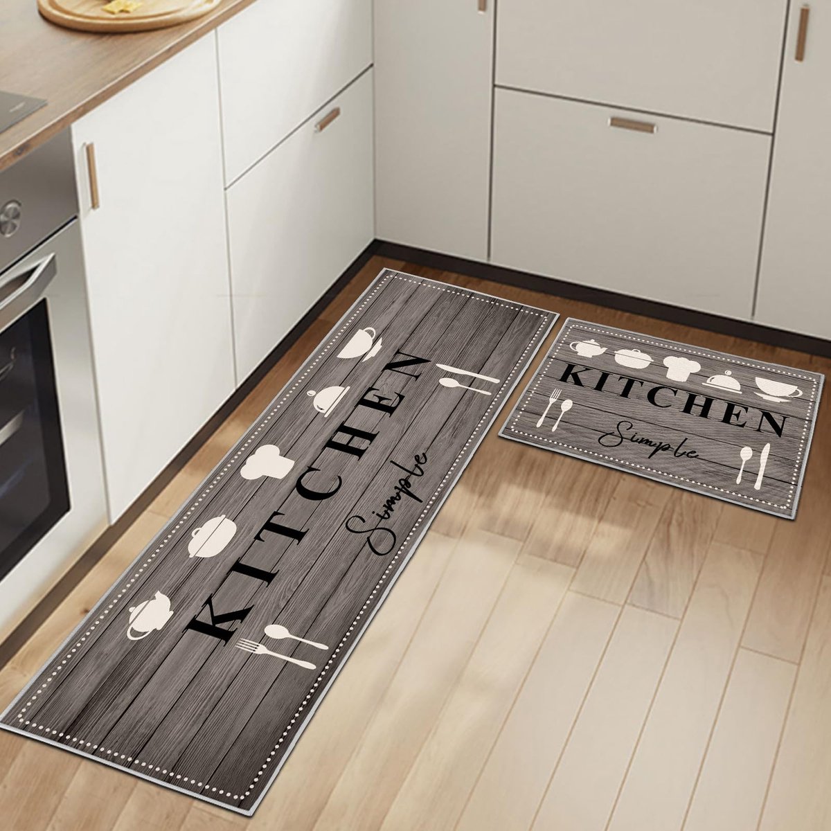 Ibenzoa® Comfortabele Antislip Keukenmatten Set met Ondersteuning en Wasbare Eigenschappen