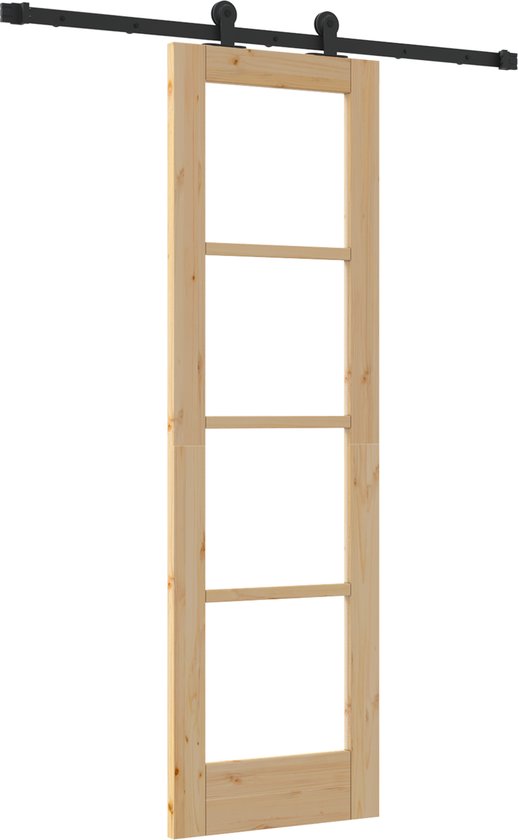 Foto: Vidaxl schuifdeur orkdal bruin 61 x 198 5 cm hout en metaal