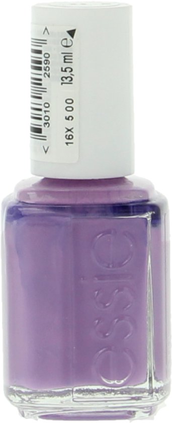 Essie nagellakflesje in zacht lila met witte dop.