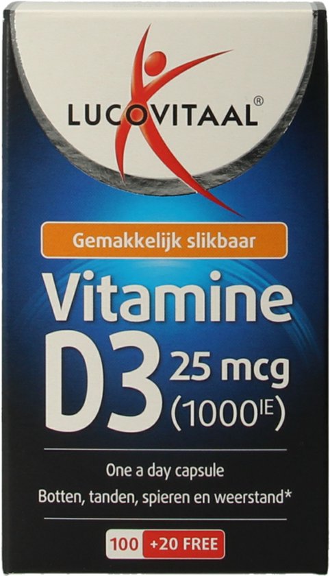 Lucovitaal Vitamine D3 25 microgram Voedingssupplement - 120 Capsules