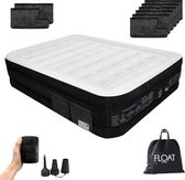 FLOAT VersaVento - 2 Persoons luchtbed met ingebouwde elektrische pomp - <3 min snel opgeblazen - Inclusief 8 opbergzakken met klittenband, draagtas en reparatiekit - 203 x 152 x 52 cm - Zelfopblazend Twee persoons luchtmatras - Logeermatras Queen