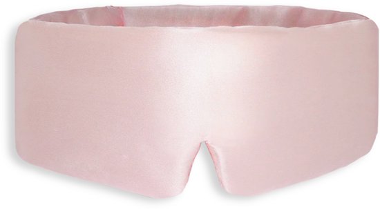 Zacht roze zijden slaapmasker, 100% verduisterend.