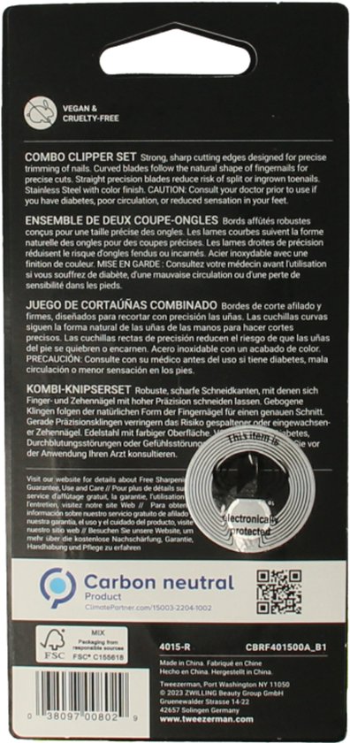 Tweezerman Combo Nagelknipper Set - Zwart