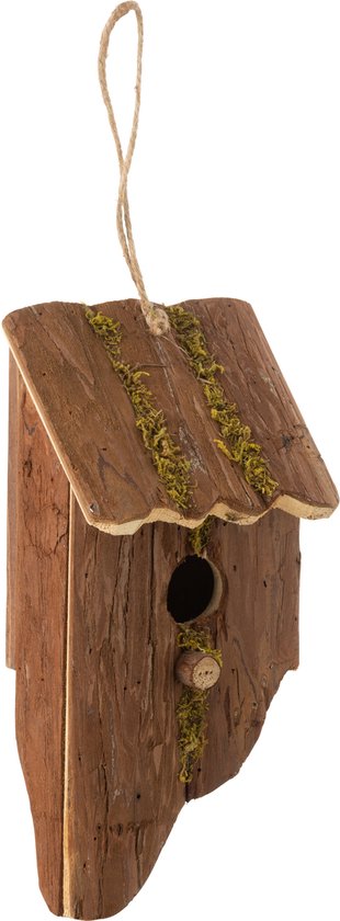 Kleurrijke Nestkastjes voor vogels - Geschikt als decoratie maar ook als nestkast voor mus, koolmees of pimpelmees het Vogelhuisje nestkast kan buiten hangen of staan - gemaakt van hout - kleur dennenhout afm. 15x10x32 cm