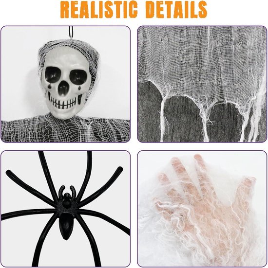 Opblaasbaar skelet 183cm | Griezelig decor voor Halloween